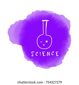 Vector, clip art. Hand drawn. Bulb, science, chemistry, education, student, university, glass, transparent. Print, element for design. Print, elements for design. Isolated objects.