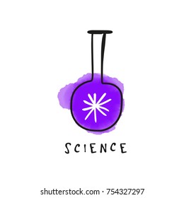 Vector, clip art. Hand drawn. Bulb, science, chemistry, education, student, university, glass, transparent. Print, element for design. Print, elements for design. Isolated objects.