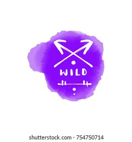 Vector, clip art. Hand drawn. Watercolor wild label. Print, elements for design. Isolated objects.