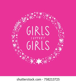 Vector, clip art, hand drawn. Girls, frame. llustration, print for cards, posters, patterns, t-shirts and other. Isolated objects.