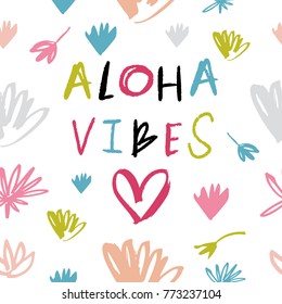 Vector, clip art, hand drawn. Pattern, summer, vibes, chalk, kids, hand font, positive, floral, aloha. Decor elements, print for card, poster, t-shirt, other clothes and more. Isolated objects.