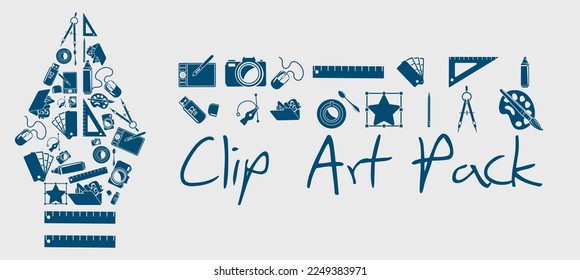 Vector Clip art pack education clip art and Technology. 