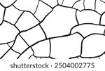 Vector and clip art pattern with many cracks and scratches. Cracked barren desert earth on background banner caused by drought from global warming. Vector illustration of cracked ground.