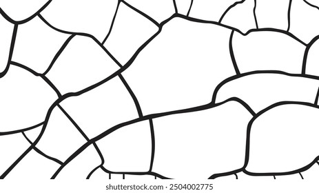 Vector and clip art pattern with many cracks and scratches. Cracked barren desert earth on background banner caused by drought from global warming. Vector illustration of cracked ground.