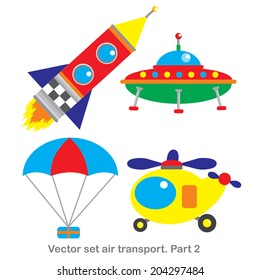 Vector clip art  set  air transport.Part 2.