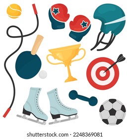 vector clip art set of sport equipment