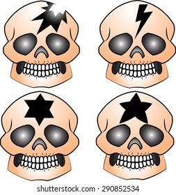 Vector clip art skull with patterns