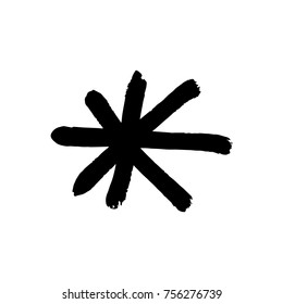 Vector, clip art. Snowflake, drawing, stylized, simple, brush, decor, funny, star, symbol, contrast, gouache, sketch, print for t-shorts and textile, element for pattern and other, design tool.