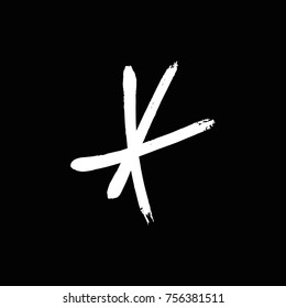 Vector, clip art. Snowflake, drawing, stylized, simple, brush, decor, funny, star, symbol, contrast, gouache, sketch, print for t-shorts and textile, element for pattern and other, design tool.
