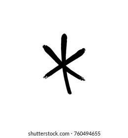 Vector, clip art. Snowflake, drawing, stylized, simple, brush, decor, funny, star, symbol, contrast, gouache, sketch, print for t-shorts and textile, element for pattern and other, design tool.