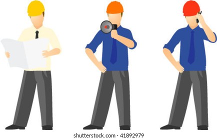 Vector clip art of various dressed business men