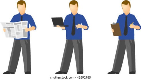 Vector clip art of various dressed business men
