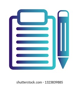 Vector Clip board And Pencil Icon