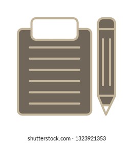 Vector Clip board And Pencil Icon
