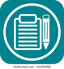 Vector Clip board And Pencil Icon