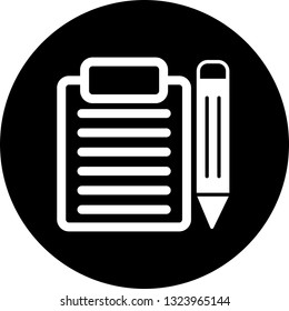 Vector Clip board And Pencil Icon
