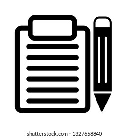 Vector Clip board And Pencil Icon
