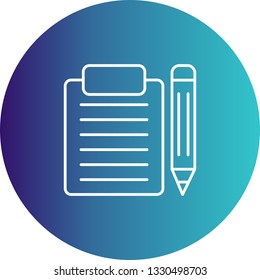 Vector Clip board And Pencil Icon
