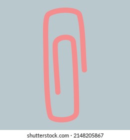 Vector clip paper. Office paperclip attach. Document note