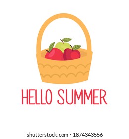 Vector clipart. Apple on a white background. Fruit.