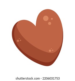 Vector clipart with autumn heart. Illustration of cozy heart.
