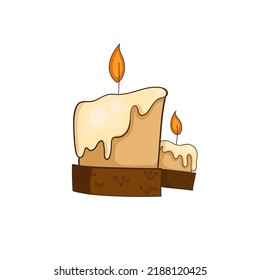 Vector clipart with a beautiful candle. Candle illustration.