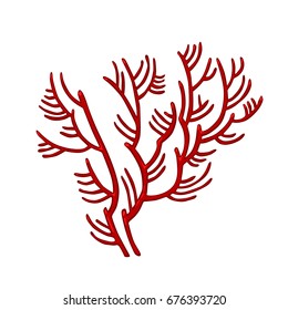 Vector clip-art with bright colored corals