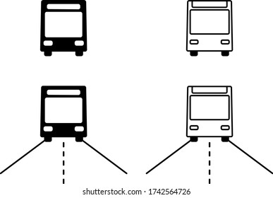 paseos en bus de clipart vectorial por la carretera