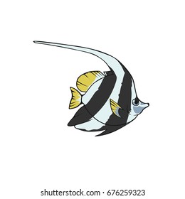 Vector clip-art with cartoon fish in bright colors