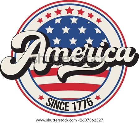 Vector clipart celebrating the glory of the United States of America, Independence Day celebration, Veterans Day, patriotic illustration, 1776, American flag