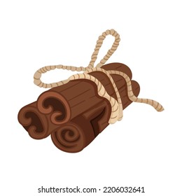 Vector clipart with cinnamon. Illustration of cozy cinnamon.