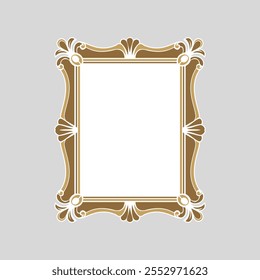 Vector clipart Classic Vintage Frame for Cards and Invitations, luxury color frame with corner isolated white background