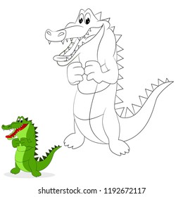 vector clipart crocodile coloring page