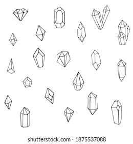 Vector clipart crystal - mystical logo - crystal botanical logo template - mystical esoteric svg clipart - magic elements for design modern