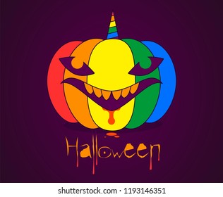 vector clipart Halloween pumpkin in the form of a shark