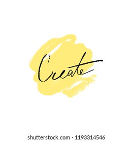 Vector, clipart. Handwritten style font, text pastel colors card, poster, t-shirt lettering print. Create