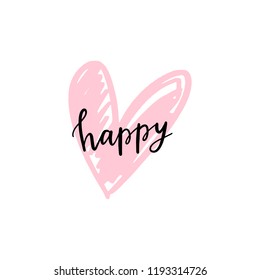 Vector, clipart. Handwritten style font, text pastel colors card, poster, t-shirt lettering print