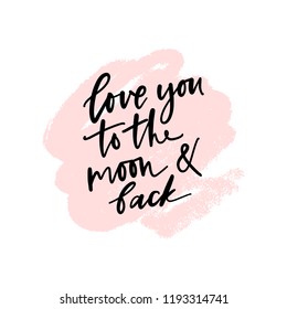 Vector, clipart. Handwritten style font, text pastel colors card, poster, t-shirt lettering print. Love and Valentine theme