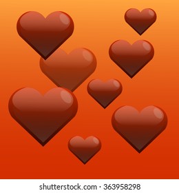 vector clipart with hearts shapes. 