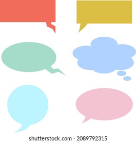 vector clipart icon Set of colorful speech bubble text