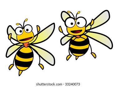 Vector clip-art illustration of a bee