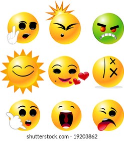 vector clipart illustrations of emoticon Smiley face