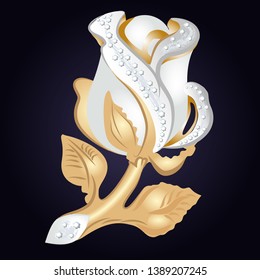 Vector clipart Jewelery Rose. A hand-drawn image for insertion into a document, a website, a presentation, for desktop and just for the soul.