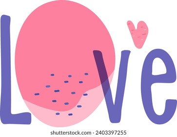 Vector clipart with modern abstract design and Love text