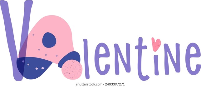 Vector clipart with modern abstract design and Valentine text