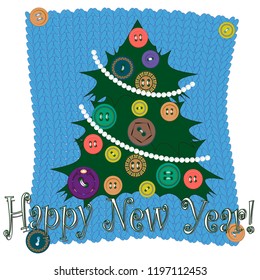 Vector clipart New Year card. A hand-drawn image for insertion into a document, a website, a presentation, for desktop and just for the soul.