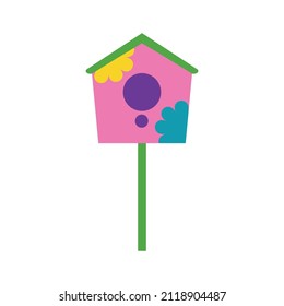 Vector clip-art on transparent background little pink vault with green roof.