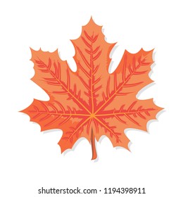 Vector clipart Orange Maple Leaf. A hand-drawn image for insertion into a document, a website, a presentation, for desktop and just for the soul.