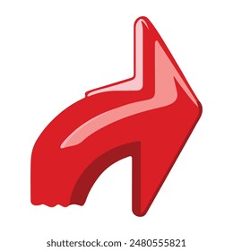 Vector clipart Right side Red arrow icon on white background, Vector illustration