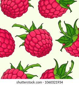 vector clipart seamless texture of raspberries
